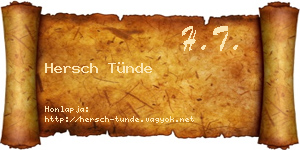 Hersch Tünde névjegykártya